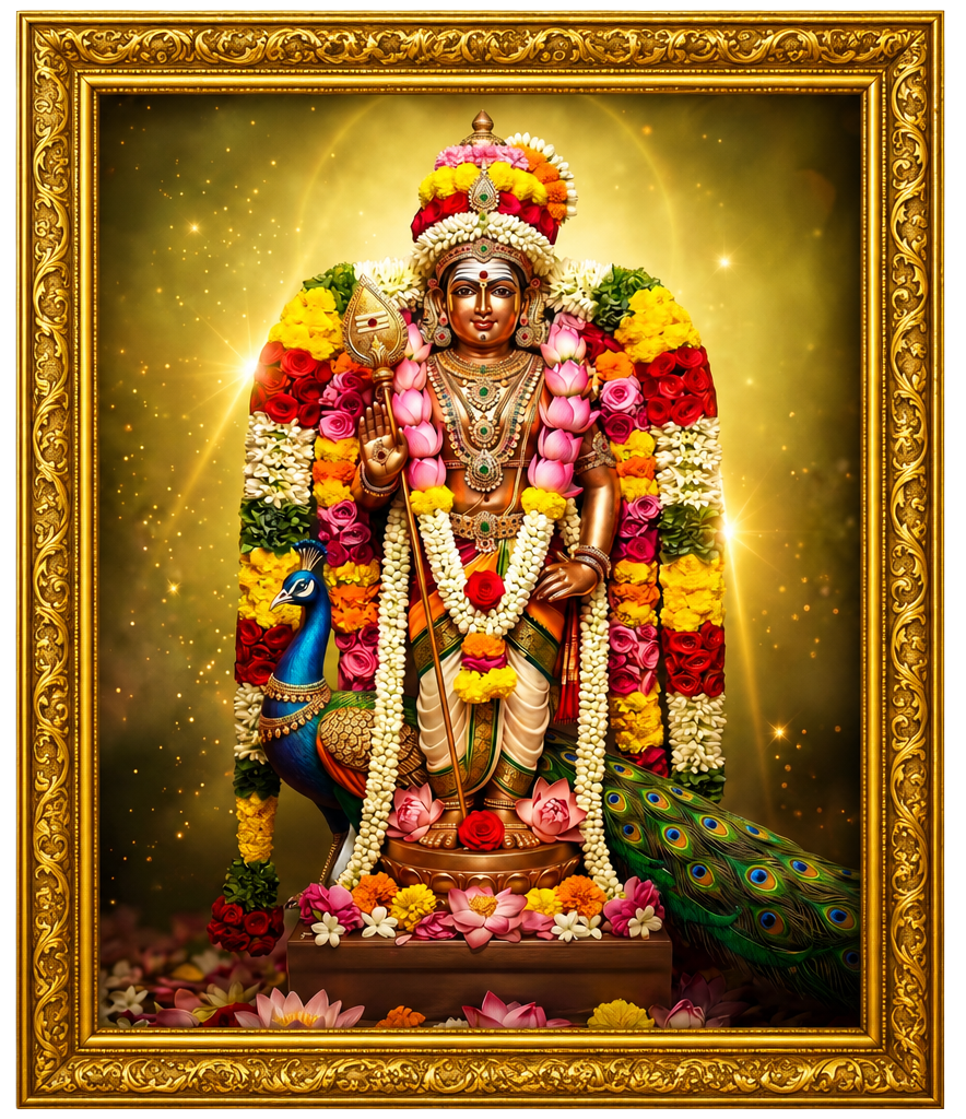 Lord Murugar Tanjore Masterpiece